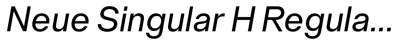 Neue Singular H Regular Italic